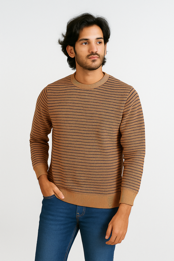 Classic Brown Striped Sweater