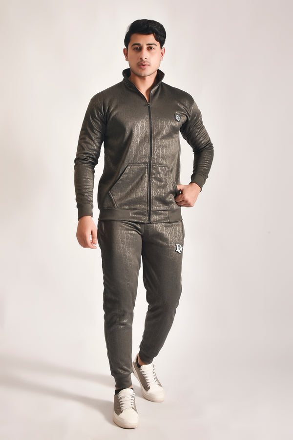 Mock Neck Textured Tracksuit