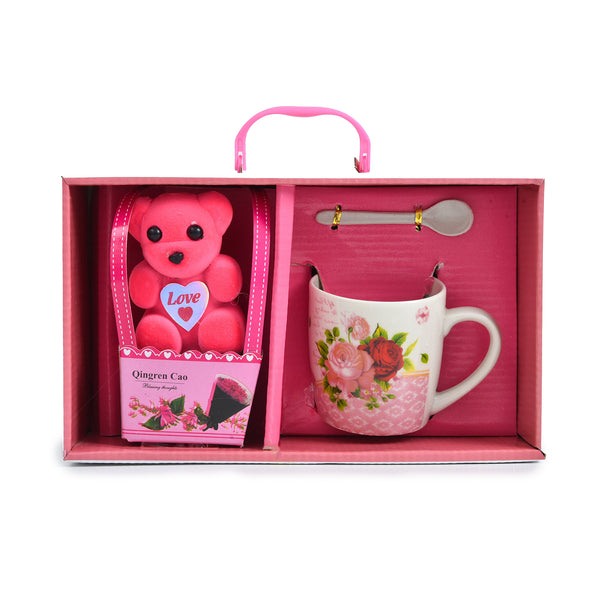 Romantic Mug and Teddy Bear Gift Set
