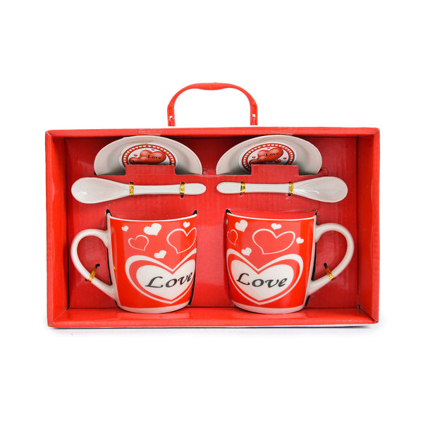 Romantic Love Heart Mug Gift Set in Red Box - Perfect for Couples or Corporate Gifting | The Legend Style