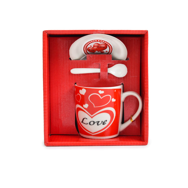 Red Heart Mug Gift Set