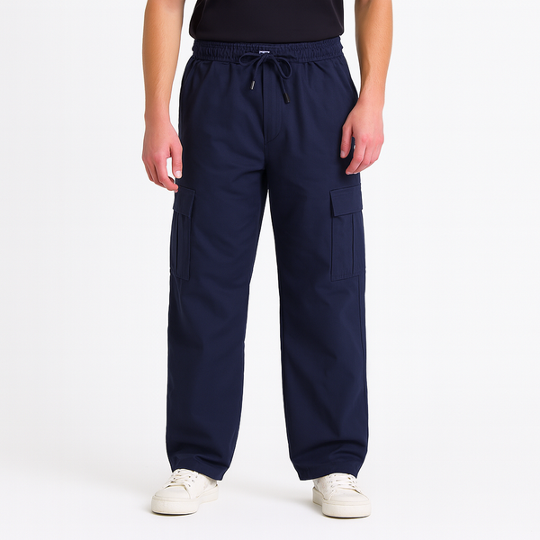 SoftCotton Navy Baggy Trouser