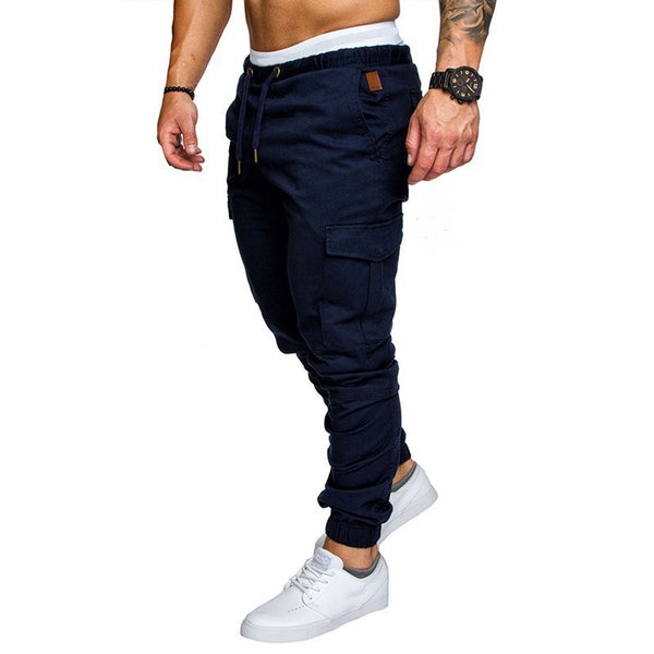 Blue Cargo Trousers - 6 Pocket