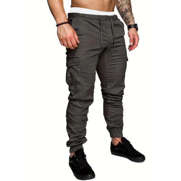 DarK Grey Cargo Trousers - 6 Pocket