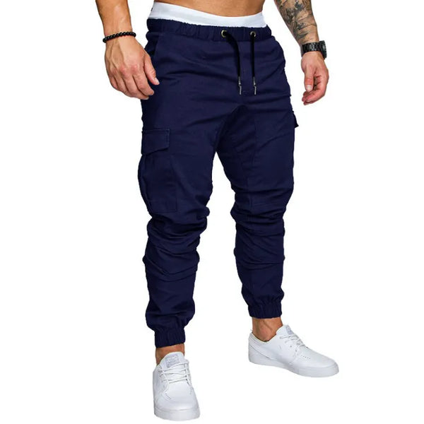 Navy Cargo Trousers - 6 Pocket