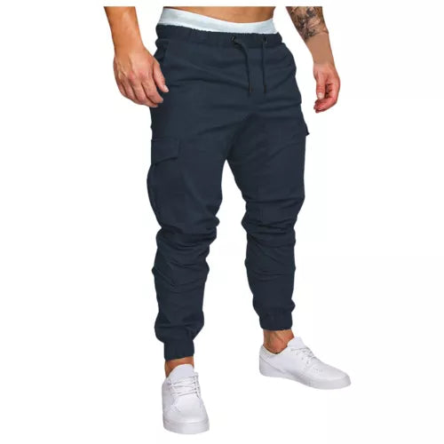 Navy Cargo Trousers - 6 Pocket